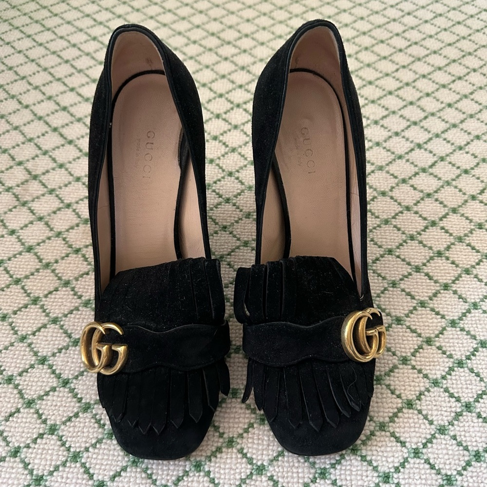 Gucci GG Marmont suede heels 38.5